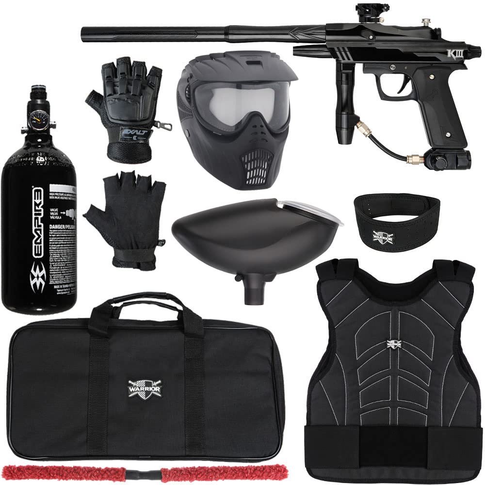 Action Village Azodin KDIII Level 1 Protector Paintball Gun Package Kit (Large/X-Large, Polished Black/Polished Black)