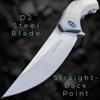 TACTICAL GEARZ Pocket Knife for EDC, Stonewashed Stainless Steel Handle, D2 Steel Blade, Includes Sheath (Triton S) view 2
