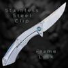 TACTICAL GEARZ Pocket Knife for EDC, Stonewashed Stainless Steel Handle, D2 Steel Blade, Includes Sheath (Triton S) view 3