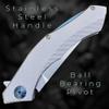 TACTICAL GEARZ Pocket Knife for EDC, Stonewashed Stainless Steel Handle, D2 Steel Blade, Includes Sheath (Triton S) view 4