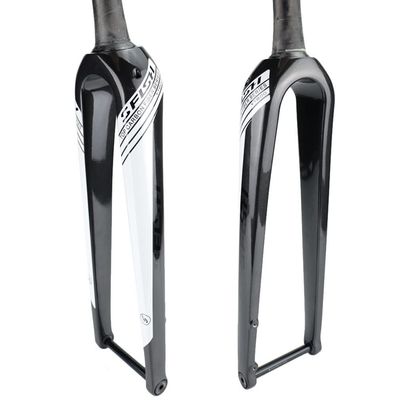 HSQMA Carbon Fiber Rigid Fork 1-1/2'' Tapered Disc Brake Front Fork 12x100mm Thru Axle Bicycle Fork for 700c Road Bike 26'' 27.5'' 29''