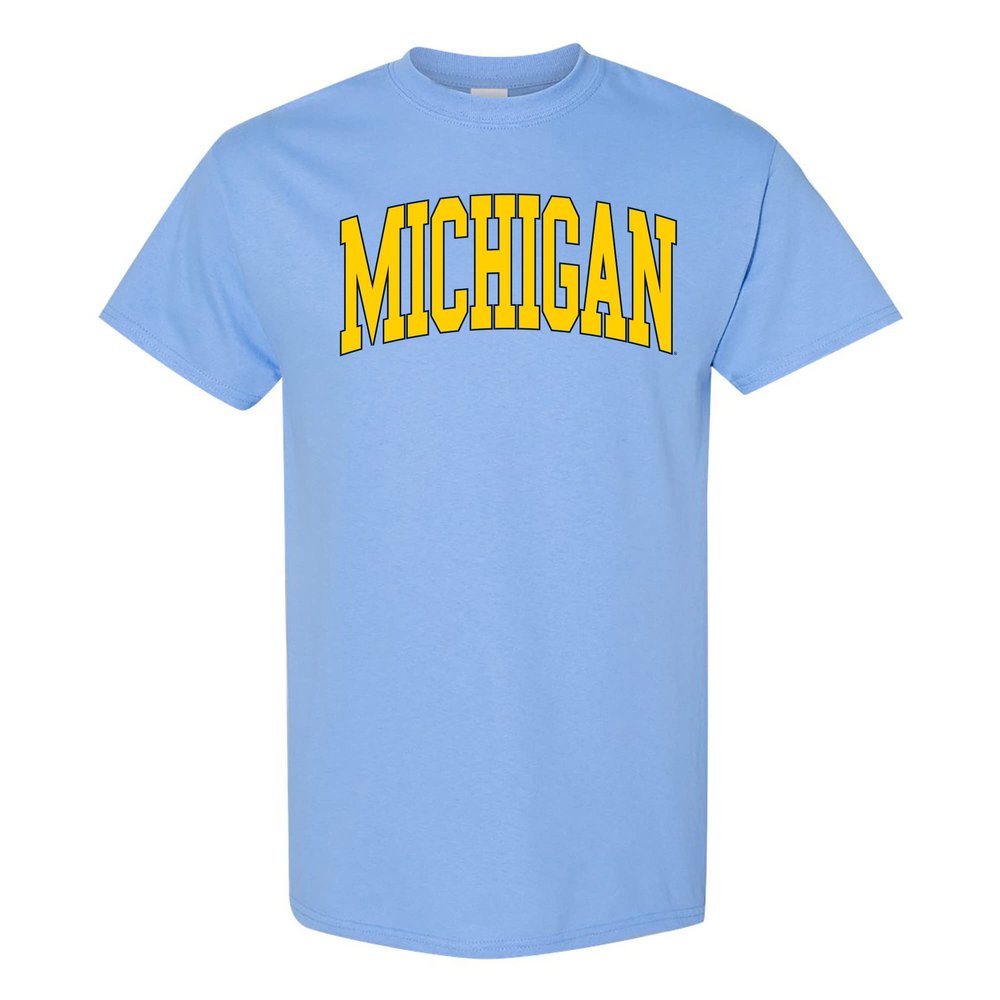 AS1364 - Michigan Wolverines Mega Arch T Shirt - Large - Carolina Blue