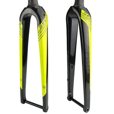 HSQMA Carbon Fiber Rigid Fork 1-1/2'' Tapered Disc Brake Front Fork 12x100mm Thru Axle Bicycle Fork for 700c Road Bike 26'' 27.5'' 29''