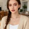 Andelaisi Vintage Crystal Butterfly Necklace Layered Butterfly Pendant Necklace Chain Cubic Zirconia Butterfly Necklace Trendy Butterfly necklace Christmas New Year Jewelry For Women view 3