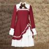 tuduoms Womens Victorian Lolita Dress Vintage Long Sleeve Renaissance Fairy Dress Ball Gown Steampunk Gothic Cosplay Costumes Red view 2