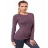 AmlieBoutik Women Crew Neck Studs Trim Embellished Long Sleeve Sweater(Purple Large) view 4