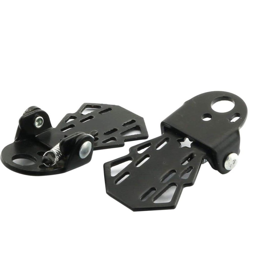 2 Pcs Bike Rear Pedals Foot Pegs, 3.54 x 2.36 x 0.79 inch Steel Bicycle Folding Footrests Cycling Parts 1 Pair Bicycle Supplies Gadgets Accessories for Mountain Bike Electric Bicycle Foot Pegs (Black)