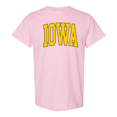 AS1364 - Iowa Hawkeyes Mega Arch T Shirt - Large - Light Pink