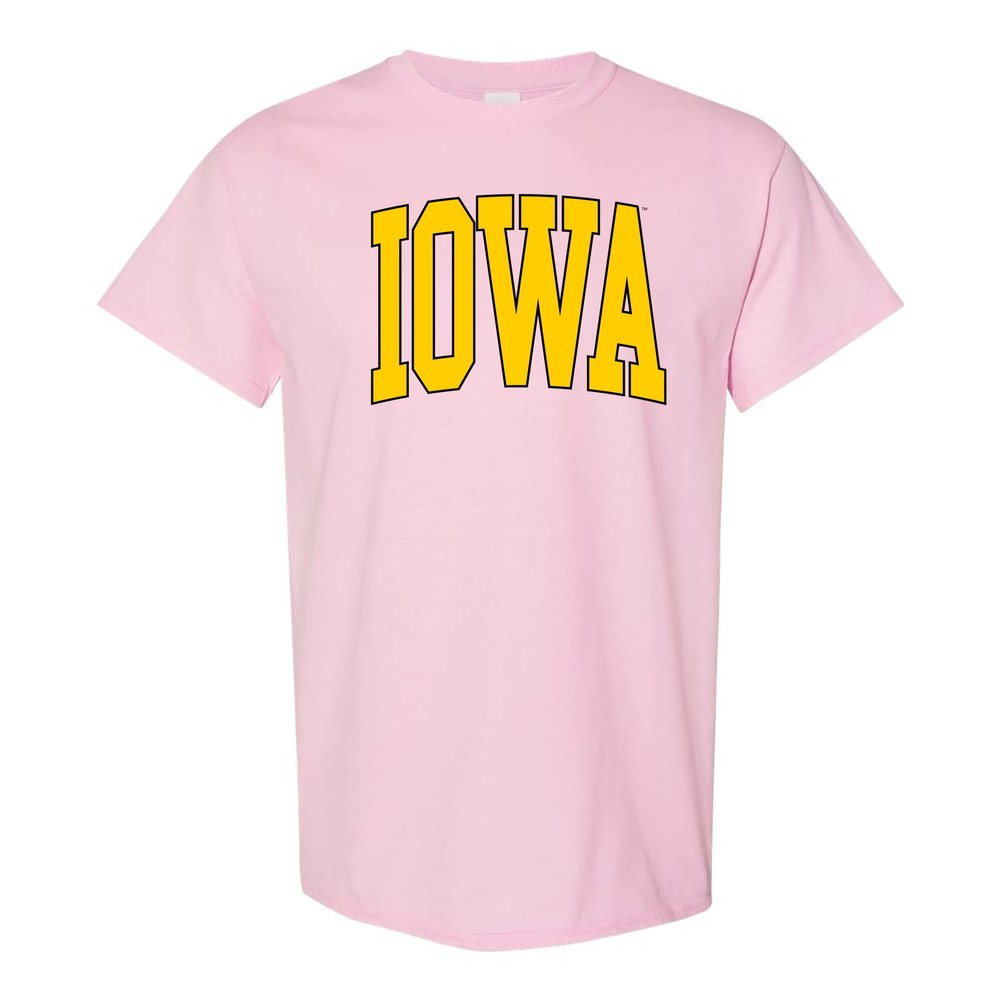 AS1364 - Iowa Hawkeyes Mega Arch T Shirt - Large - Light Pink