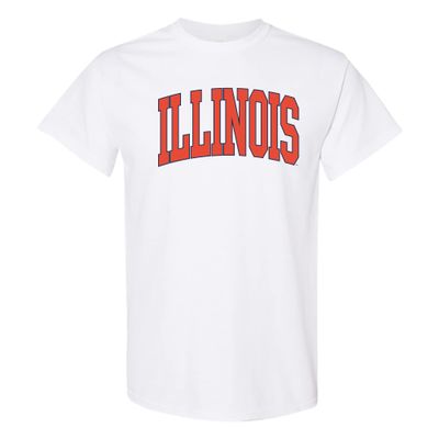 UGP Campus Apparel AS1364 - Illinois Fighting Illini Mega Arch T Shirt - Medium - White