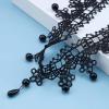 Andelaisi Boho Lace Choker Necklace Black Cz Waterdrop Pendant Necklace Choker Vintage Teardrop Crystal Clavicle Necklace Gothic Lace Necklace Jewelry for Women(Style A) view 4