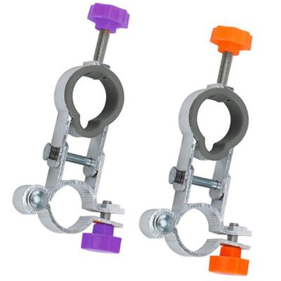 2 PCS Fishing Umbrella Bracket, 4.92 inch Fishing Umbrella Stand Multifunctional Chair Mount Umbrella Clip Rod Racks Fishing Chair Clamp for Outdoor Leisure Fishing Supplies (Purple + Orange)