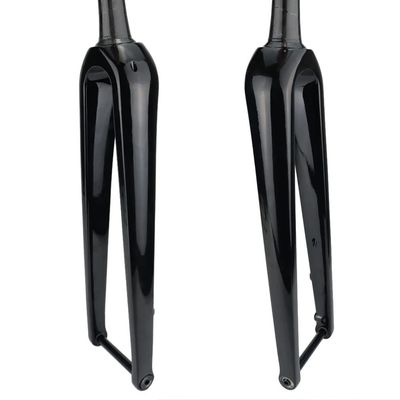 HSQMA Carbon Fiber Rigid Fork 1-1/2'' Tapered Disc Brake Front Fork 12x100mm Thru Axle Bicycle Fork for 700c Road Bike 26'' 27.5'' 29''