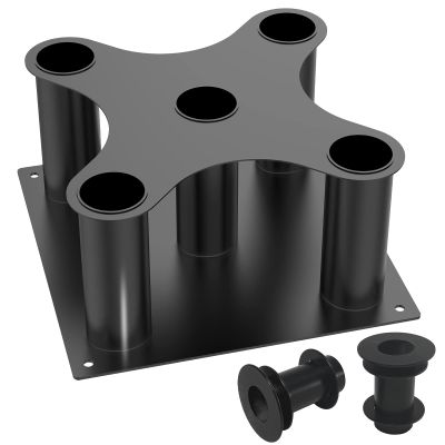 Barbell Holder Floor Stand Barbell Storage Rack Fit for 1" and 2" Olympic Bars, Hex Bars Trap Bars Curl Bars Triceps Bars,Holds 5 Bars