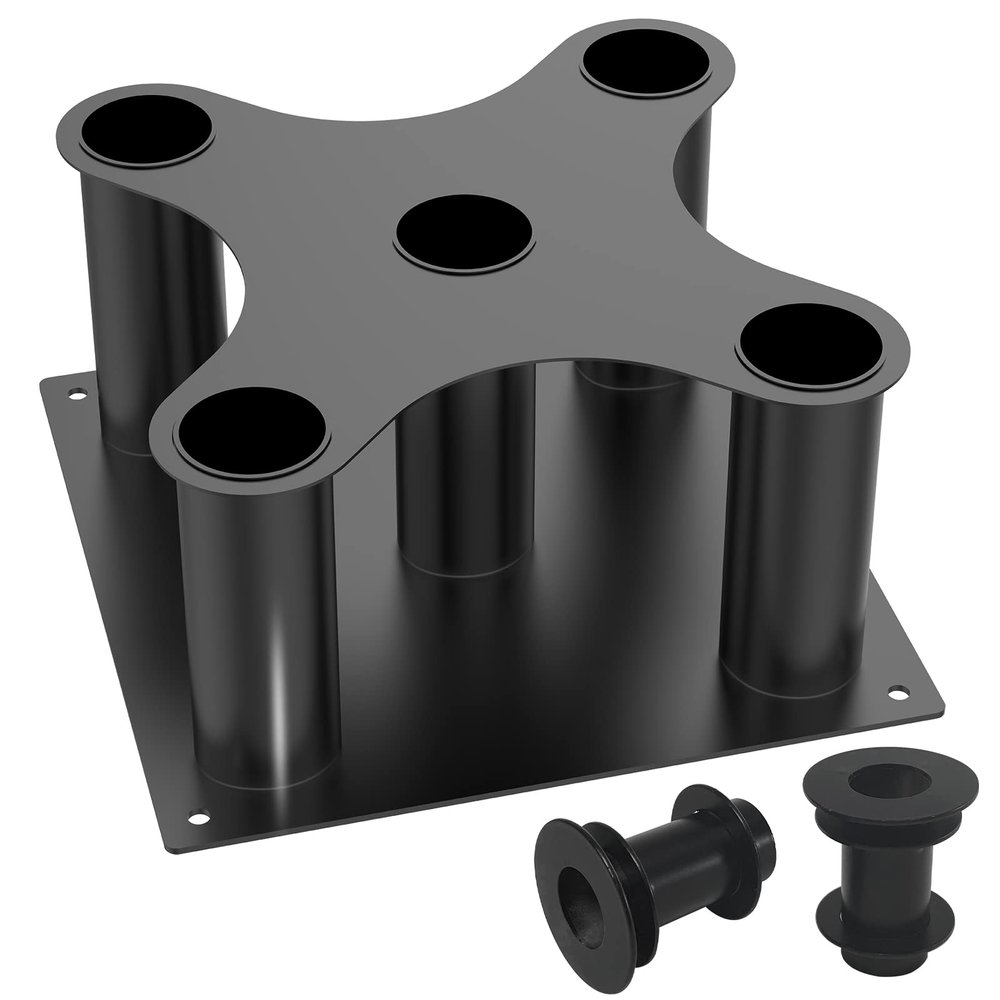 Barbell Holder Floor Stand Barbell Storage Rack Fit for 1" and 2" Olympic Bars, Hex Bars Trap Bars Curl Bars Triceps Bars,Holds 5 Bars