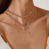 Rose Gold Initial Necklaces for Women, 14K Rose Gold Plated Tennis Chain Necklace Cubic Zirconia Initial Tennis Necklace, Bling CZ Letter Tennis Necklace for Women Initial Q Necklace view 3