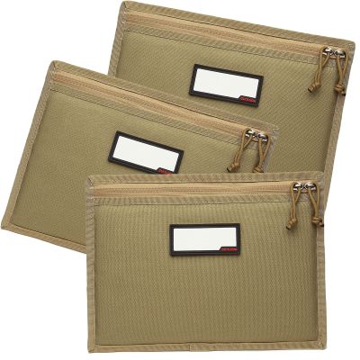 DUOLUDA 3-Pack Handgun Case,Soft Pistol Rug Case Tactical Handgun Storage Pouch with for Hunting Shooting Range Sports 4 of ID Patches Included (Khaki)