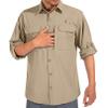 linlon Mens Safari Shirts Long Sleeve UV Protection Hiking Fishing UPF 50+ Quick Dry Cooling Camping Travel Shirts#5066-Khaki-XL view 2