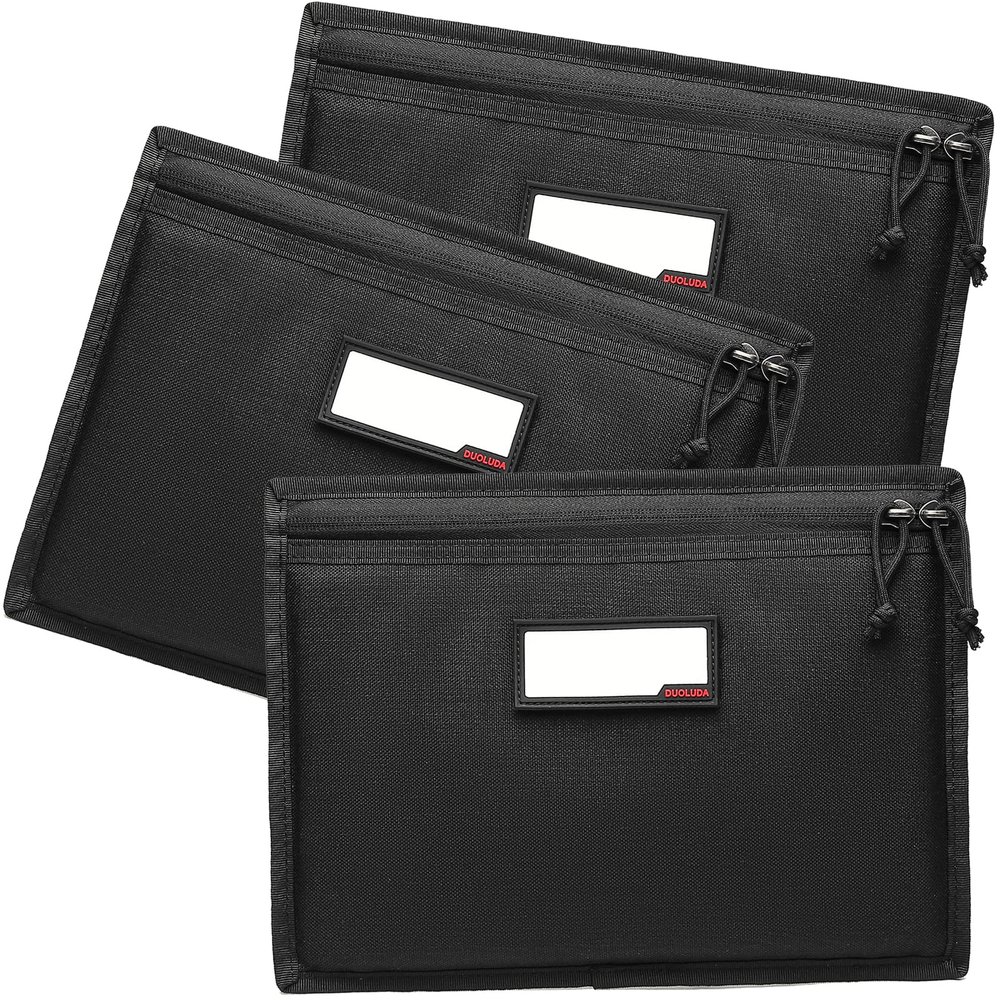 DUOLUDA 3-Pack Handgun Case,Soft Pistol Rug Case Tactical Handgun Storage Pouch with for Hunting Shooting Range Sports 4 of ID Patches Included (Black)