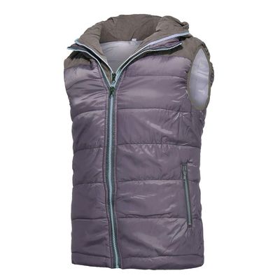WENKOMG1 Mens Quilted Vest,Zip Up Hooded Waistcoat Warm Cozy Puffer Vest Solid Comfy Sleeveless Outerwear,Lightweight Packable Patchwork Zipper Closure Winter Jacket For Men(Gray,X-Large)