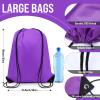 Canlierr 100 Pieces Drawstring Backpack Bags Bulk Back Sack String Bags Cinch Storage Bags for Gym Travel DIY Gifts (Purple) view 2
