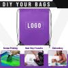 Canlierr 100 Pieces Drawstring Backpack Bags Bulk Back Sack String Bags Cinch Storage Bags for Gym Travel DIY Gifts (Purple) view 3