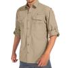 linlon Mens Safari Shirts Long Sleeve UV Protection Hiking Fishing UPF 50+ Quick Dry Cooling Camping Travel Shirts#5066-Khaki-3XL view 1