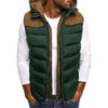 WENKOMG1 Mens Quilted Vest,Zip Up Hooded Waistcoat Warm Cozy Puffer Vest Solid Comfy Sleeveless Outerwear,Lightweight Packable Patchwork Zipper Closure Winter Jacket For Men(Green,Small) view 1