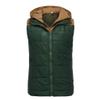 WENKOMG1 Mens Quilted Vest,Zip Up Hooded Waistcoat Warm Cozy Puffer Vest Solid Comfy Sleeveless Outerwear,Lightweight Packable Patchwork Zipper Closure Winter Jacket For Men(Green,Small) view 2