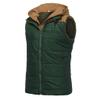 WENKOMG1 Mens Quilted Vest,Zip Up Hooded Waistcoat Warm Cozy Puffer Vest Solid Comfy Sleeveless Outerwear,Lightweight Packable Patchwork Zipper Closure Winter Jacket For Men(Green,Small) view 3
