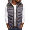 WENKOMG1 Mens Quilted Vest,Zip Up Hooded Waistcoat Warm Cozy Puffer Vest Solid Comfy Sleeveless Outerwear,Lightweight Packable Patchwork Zipper Closure Winter Jacket For Men(Gray,Medium) view 2