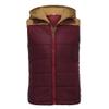 WENKOMG1 Mens Quilted Vest,Zip Up Hooded Waistcoat Warm Cozy Puffer Vest Solid Comfy Sleeveless Outerwear,Lightweight Packable Patchwork Zipper Closure Winter Jacket For Men(Red,3X-Large) view 2