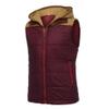 WENKOMG1 Mens Quilted Vest,Zip Up Hooded Waistcoat Warm Cozy Puffer Vest Solid Comfy Sleeveless Outerwear,Lightweight Packable Patchwork Zipper Closure Winter Jacket For Men(Red,3X-Large) view 3