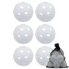 Avesfer 6 Pack Plastic Practice Baseballs with Mesh Bag [Anti-Crack] Soft Training Baseball Balls Hitting Batting Indoor Outdoor Lightweight Hollow for Team Drills Coaching 9 inch White view 1