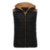 WENKOMG1 Mens Quilted Vest,Zip Up Hooded Waistcoat Warm Cozy Puffer Vest Solid Comfy Sleeveless Outerwear,Lightweight Packable Patchwork Zipper Closure Winter Jacket For Men(Black,5X-Large) view 2