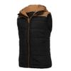 WENKOMG1 Mens Quilted Vest,Zip Up Hooded Waistcoat Warm Cozy Puffer Vest Solid Comfy Sleeveless Outerwear,Lightweight Packable Patchwork Zipper Closure Winter Jacket For Men(Black,5X-Large) view 3