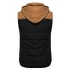 WENKOMG1 Mens Quilted Vest,Zip Up Hooded Waistcoat Warm Cozy Puffer Vest Solid Comfy Sleeveless Outerwear,Lightweight Packable Patchwork Zipper Closure Winter Jacket For Men(Black,5X-Large) view 4