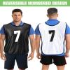 Yahenda 24 Pcs Sports Pinnies Soccer Scrimmage Practice Vests Numbered Soccer Team Pennies with Belt for Adult(Large,White, Black) view 3