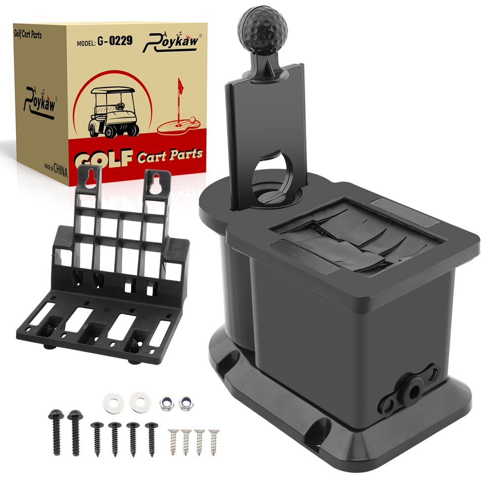 Roykaw Golf Cart Ball Washer and Club Cleaner with Bracket Kit Compatible with EZGO, Club Car, Yamaha, Advanced EV - Upgrade Club Car Precedent Bracket