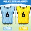 Yahenda 24 Pcs Sports Pinnies Soccer Scrimmage Practice Vests Numbered Soccer Team Pennies with Belt for Adult(Large,Gold, Sky Blue) view 2