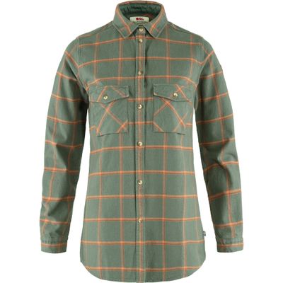 Fjallraven F84134614-242L Ovik Twill Shirt LS W Patina Green-Desert Brown L