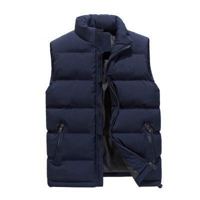 WENKOMG1 Winter Puffer Vest For Men,Lightweight Zip Up Coat Packable Ski Vest Sleeveless Water Resistant Outerwear,Heated Vest Sweater Vest Black Vest Winter Vest Sweat Vest For Men(Blue,Small)