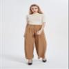 Tronjori Women High Waist Casual Wide Leg Long Palazzo Pants Trousers Regular Size(S, Camel Short) view 3