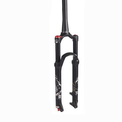 Jejy Magnesium Aluminum Alloy Suspension Fork MTB Bike 26inch, Mountain Bicycle Rebound Adjust 26/27.5/29 Front Fork Disc Brake (Color : Black (Black Gold Tube), Size : 29)