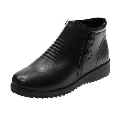 Fashion Women Keep Warm Plush Winter Snow Boots Flat Slip On Short Boots Round Toe Cat Winter Boots Women (Black, 8)