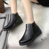 Fashion Women Keep Warm Plush Winter Snow Boots Flat Slip On Short Boots Round Toe Cat Winter Boots Women (Black, 8) view 2