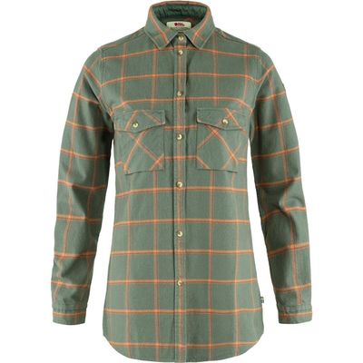 Fjallraven F84134614-242M Ovik Twill Shirt LS W Patina Green-Desert Brown M