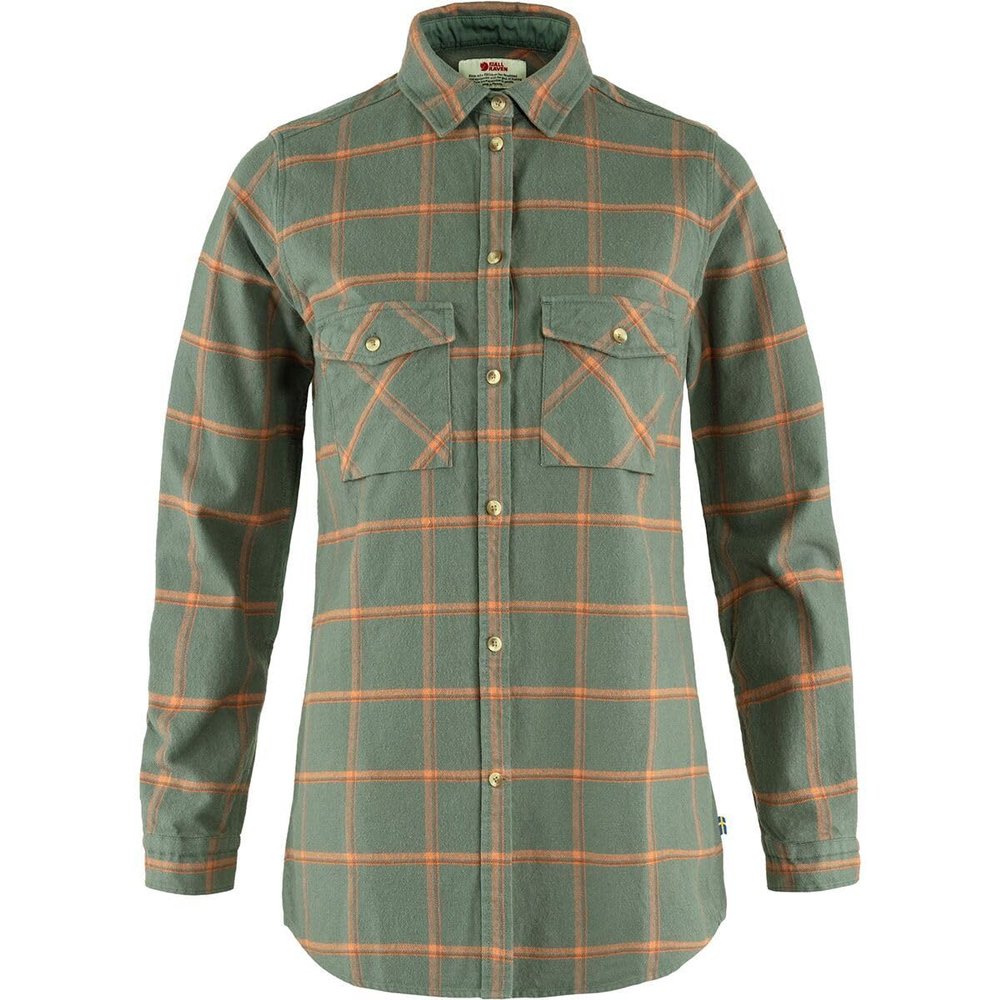 Fjallraven F84134614-242M Ovik Twill Shirt LS W Patina Green-Desert Brown M