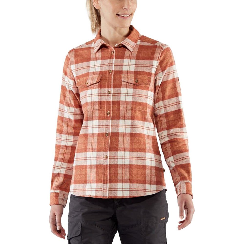 Fjallraven F89832241-242M Ovik Heavy Flannel Shirt W Peach Sand-Desert Brown M