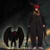 WAWRTOU Mothman Costume Halloween Onesie Adult Cosplay Animal One-Piece Pajamas Christmas Sleepwear for Women Men view 3